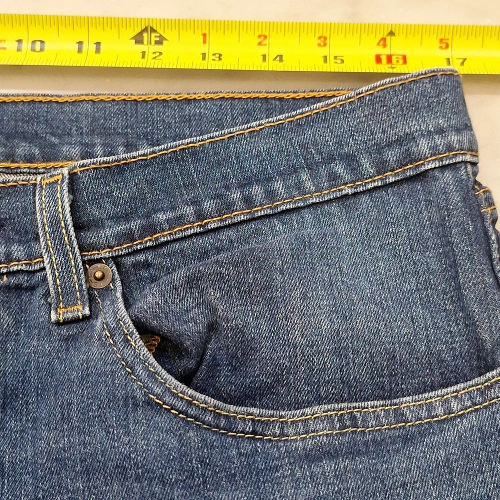 Levi's Mens 505 Blue Denim Jeans Sz 34 X 34 Classic Straight Leg Style Dark Wash